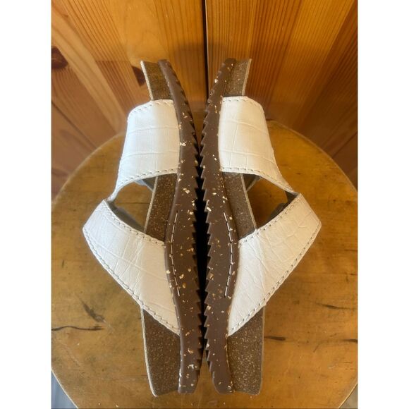 DANSKO White Slide Leather Sandals Vibram Cork Sole Size EU 37 US 6.5-7 - Picture 6 of 8